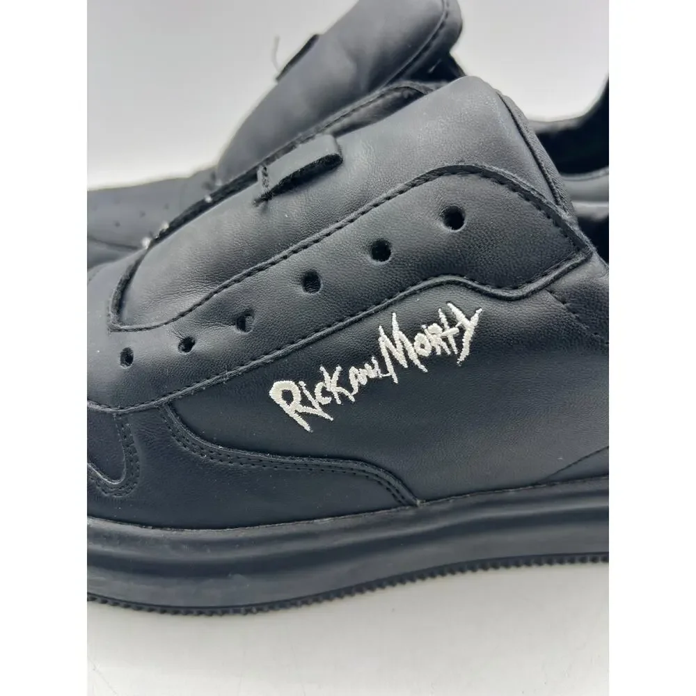 Rick and Morty Bershka Sneakers EU 43 Black Low Top Shoes No Laces Mens Casual